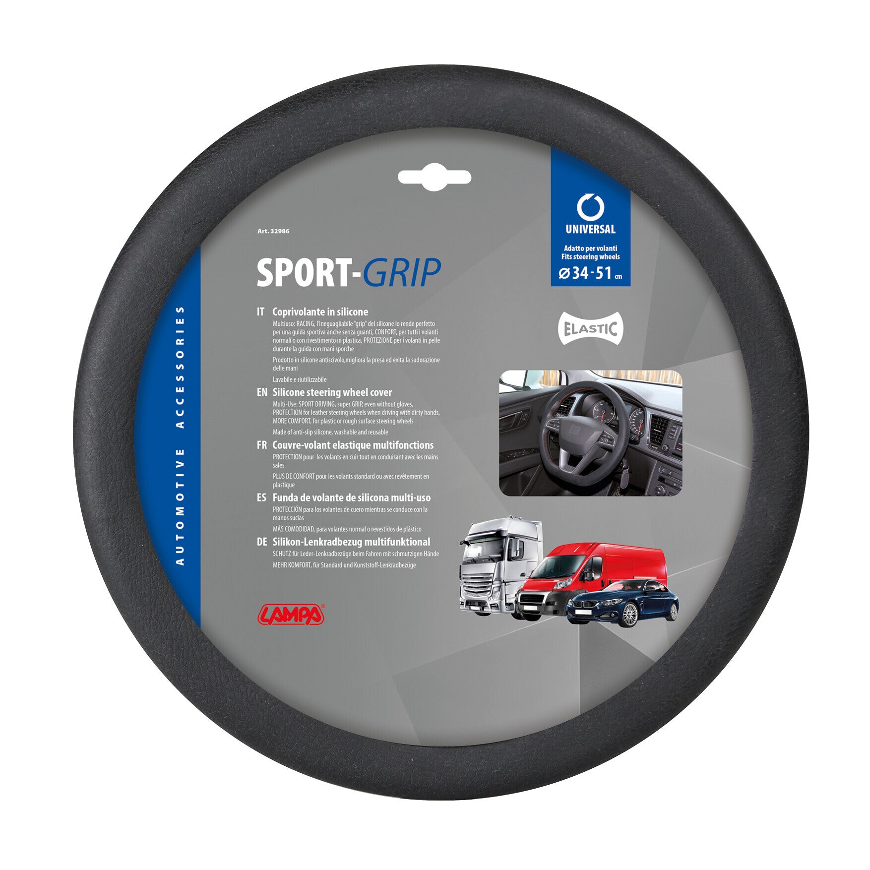 Sport-Grip, coprivolante elasticizzato in silicone - Ø 34/51 cm