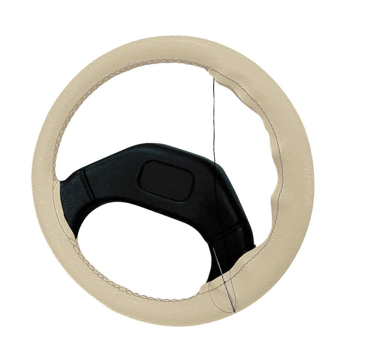 Premium, coprivolante in pelle - L - Ø 37/39 cm - Beige