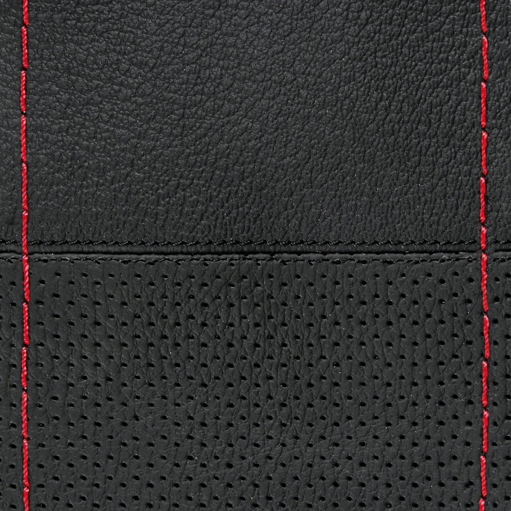 Sport, coprivolante in pelle - L - Ø 37/39 cm - Nero/Rosso