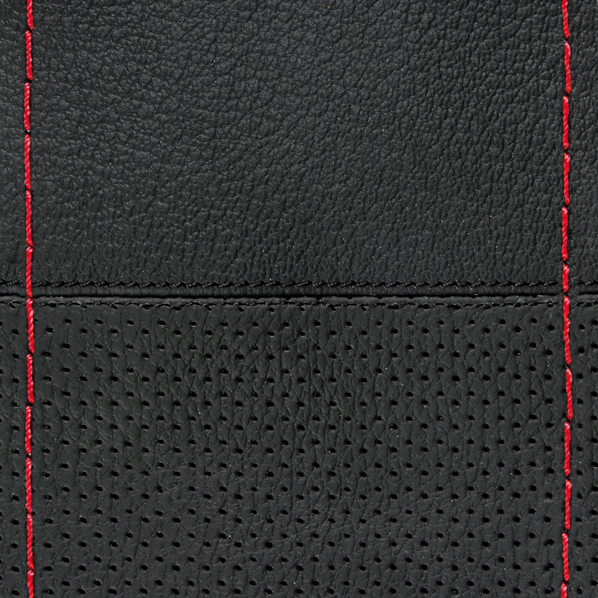 Sport, coprivolante in pelle - L - Ø 37/39 cm - Nero/Rosso