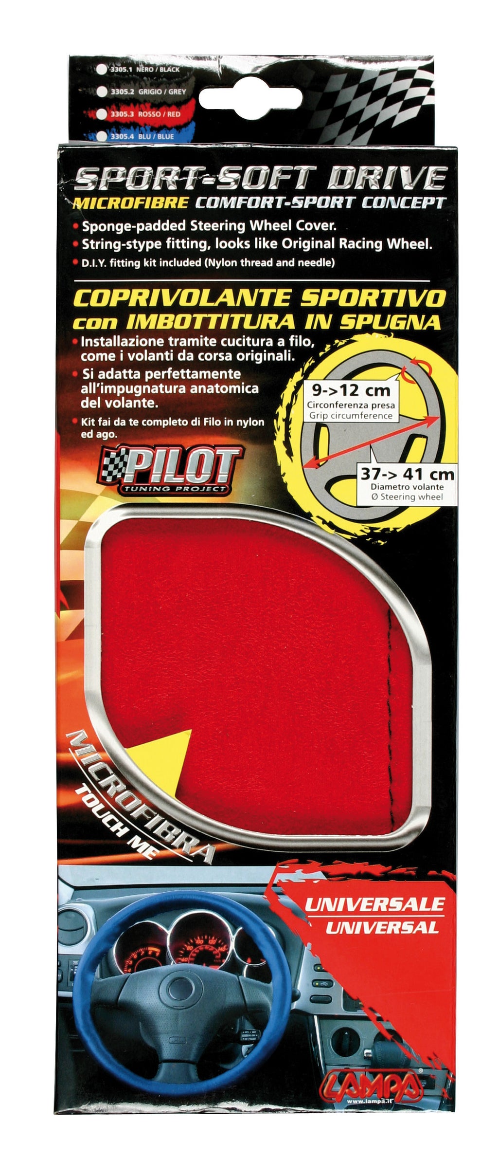Sport soft drive, coprivolante in microfibra - U - Ø 37/41 cm - Rosso