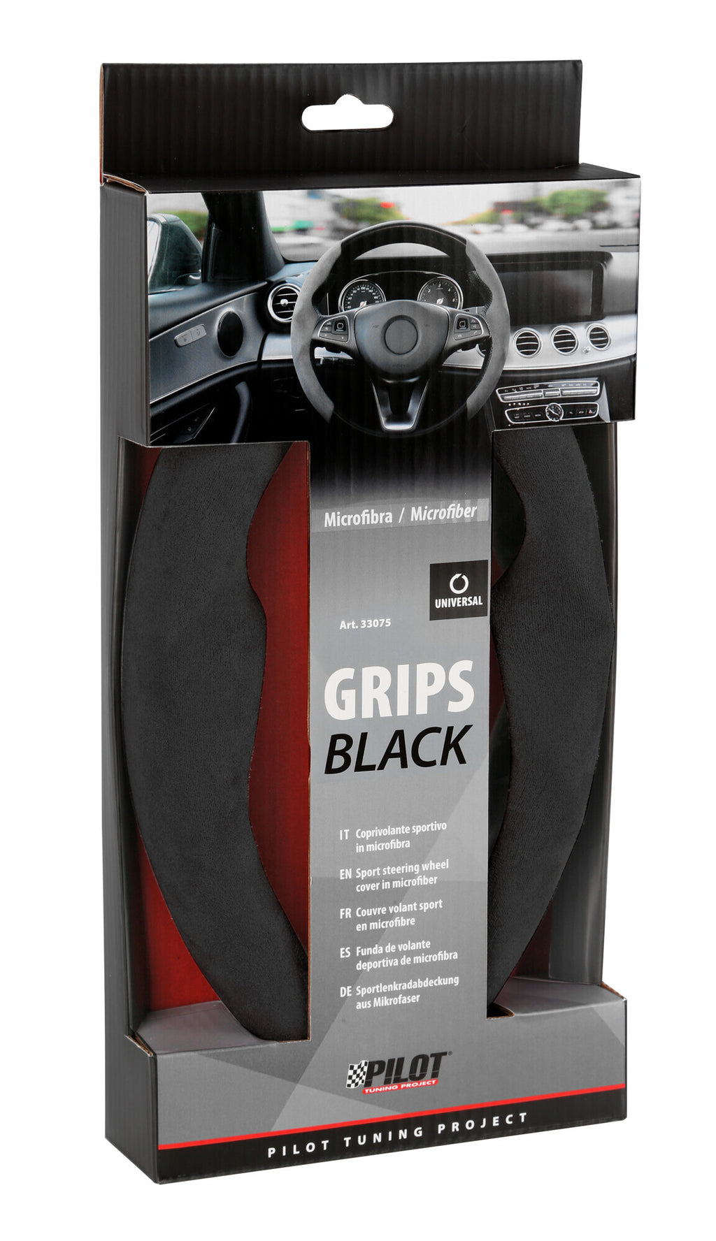 Grips, coprivolante sportivo in microfibra, universale - Nero
