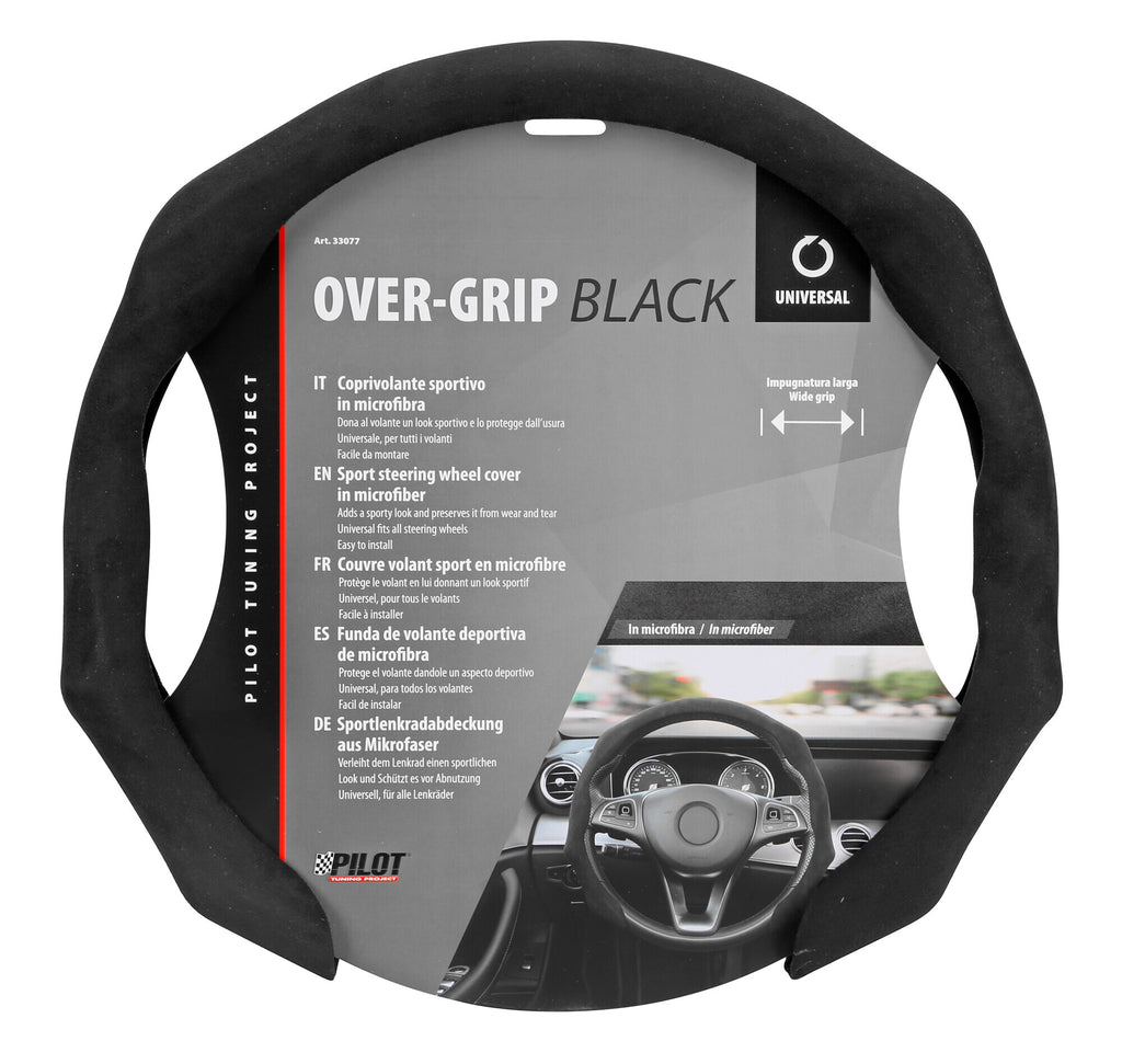 Over-Grip, coprivolante sportivo in microfibra, universale - Nero