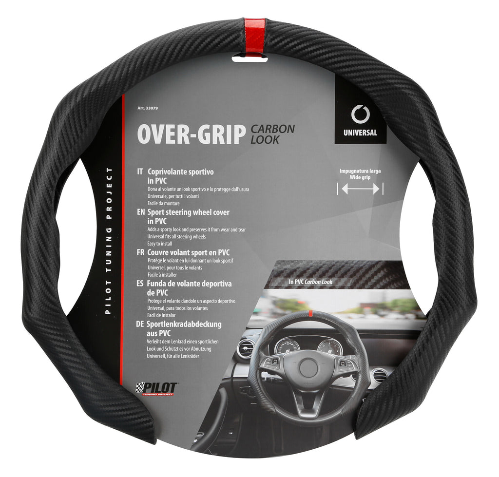 Over-Grip, coprivolante sportivo in PVC, universale - Carbon-Look