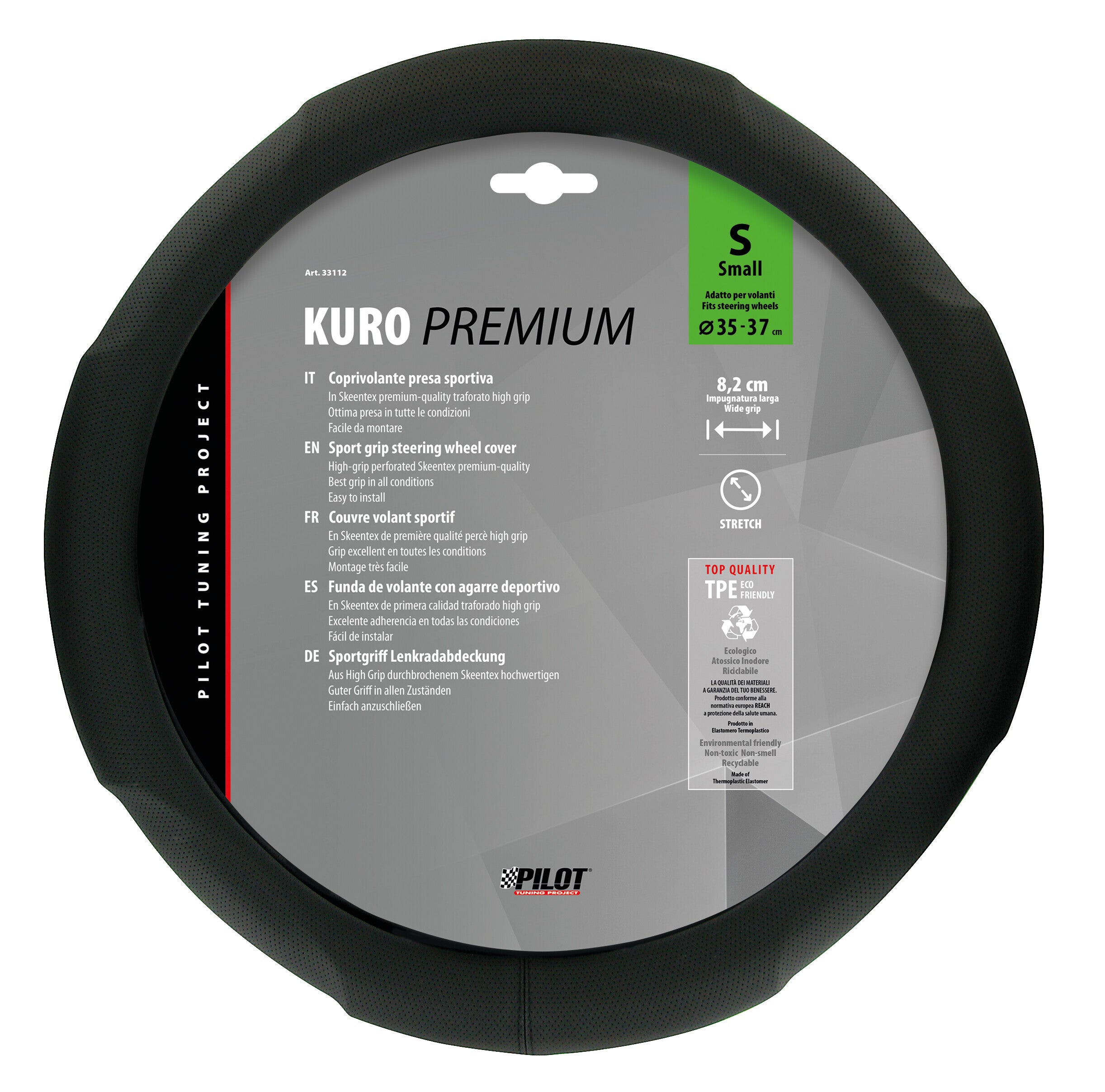 Kuro, coprivolante in Skeentex - S - Ø 35/37 cm - Nero