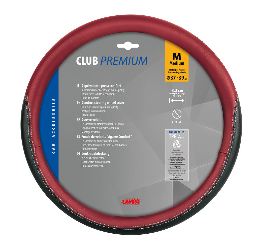 Club, coprivolante in Skeentex - M - Ø 37/39 cm - Nero/Rosso