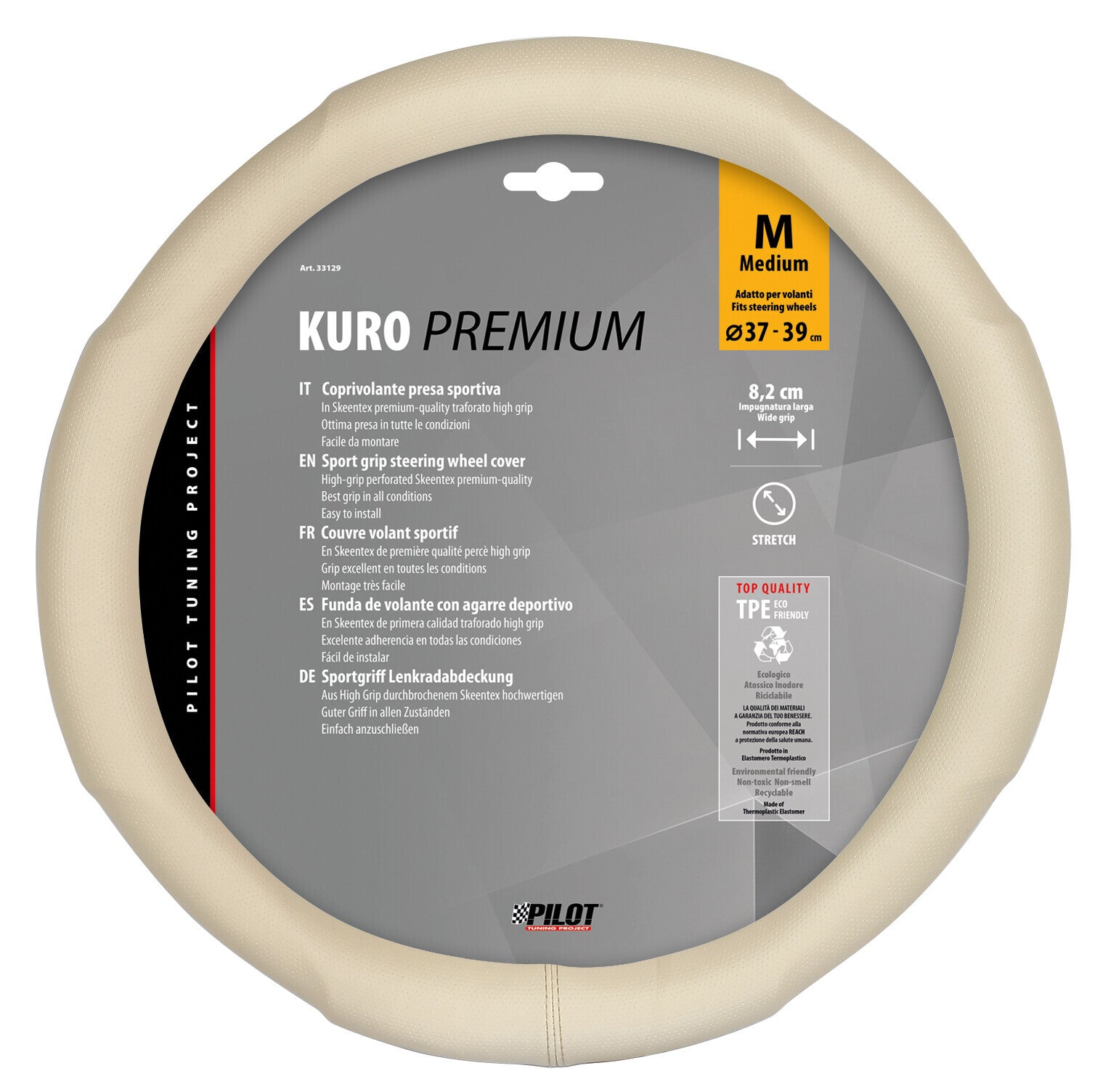 Kuro, coprivolante in Skeentex - M - Ø 37/39 cm - Beige