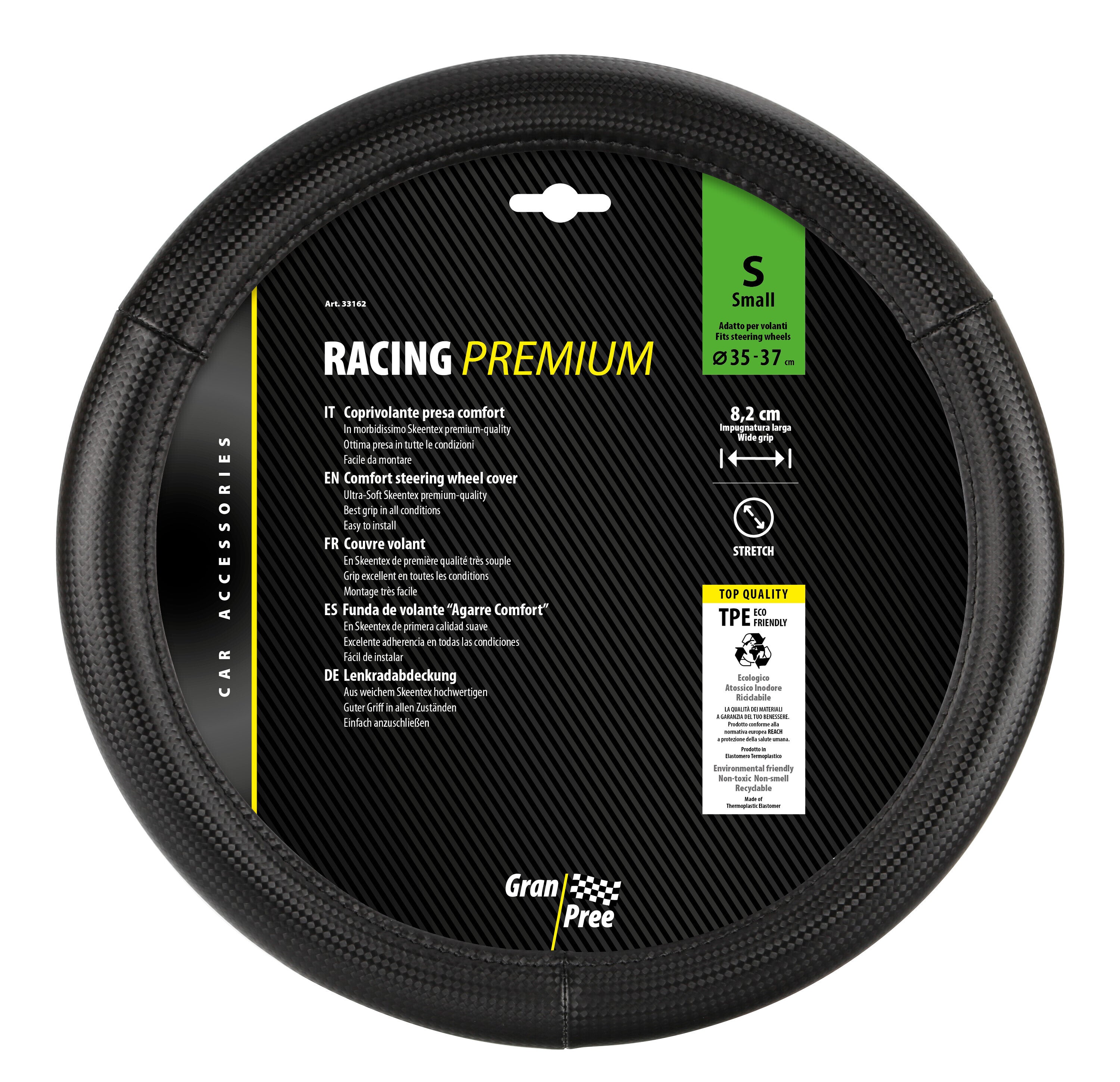 Racing Premium, coprivolante in Skeentex - S - Ø 35/37 cm - Nero
