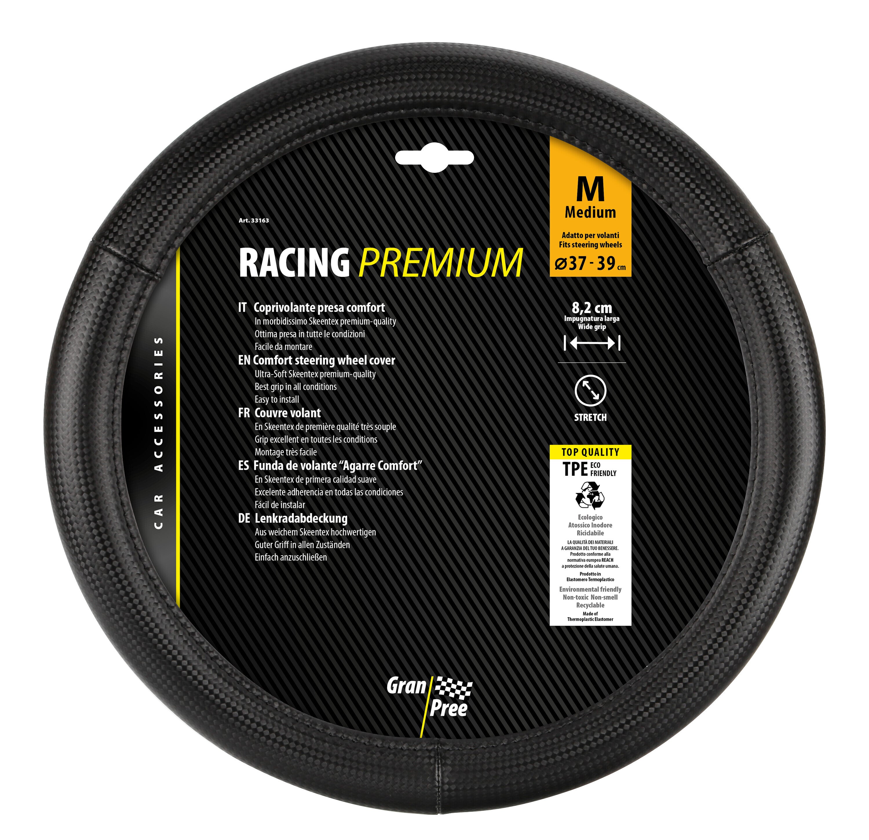 Racing Premium, coprivolante in Skeentex - M - Ø 37/39 cm - Nero