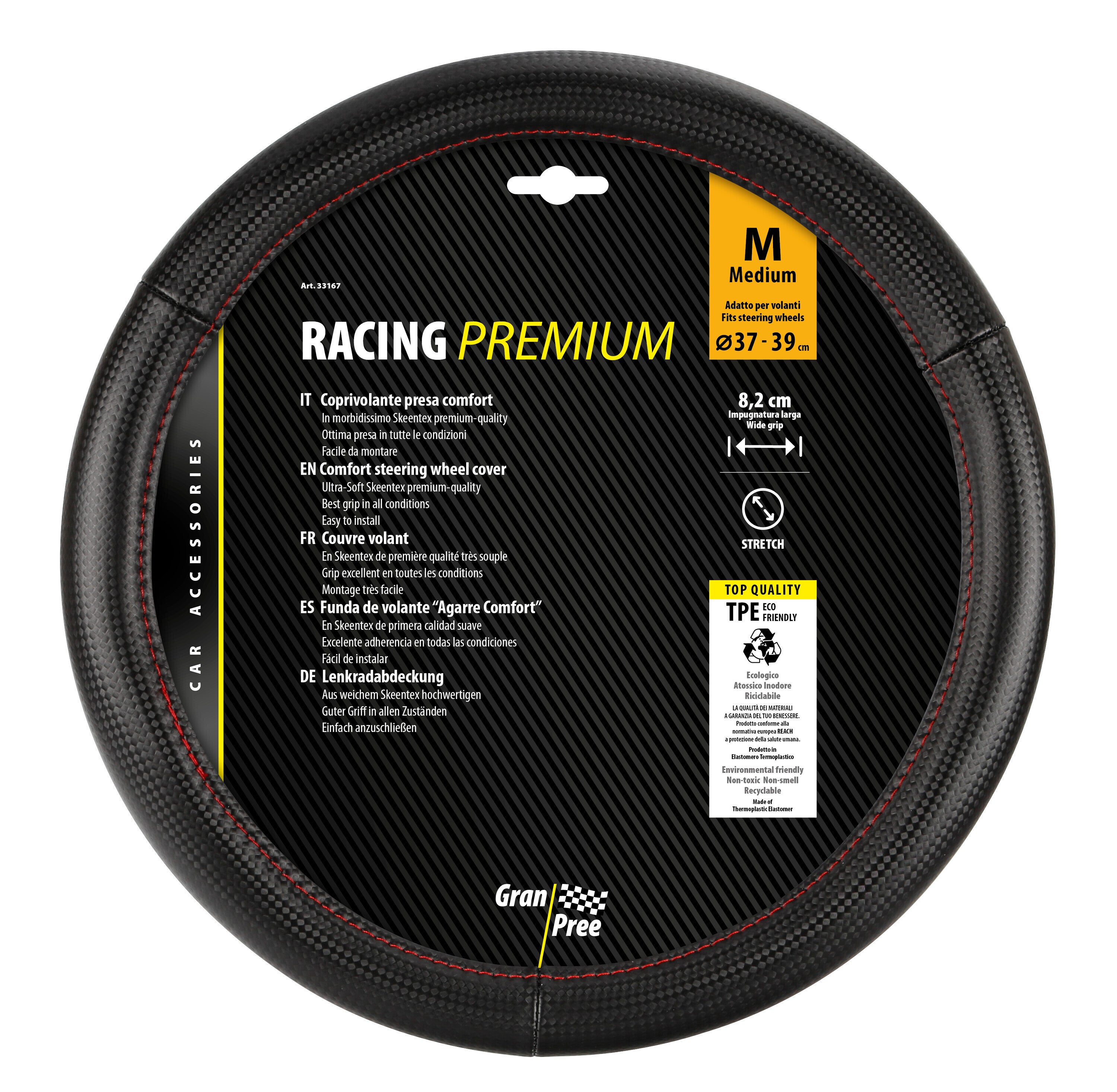 Racing Premium, coprivolante in Skeentex - M - Ø 37/39 cm - Rosso