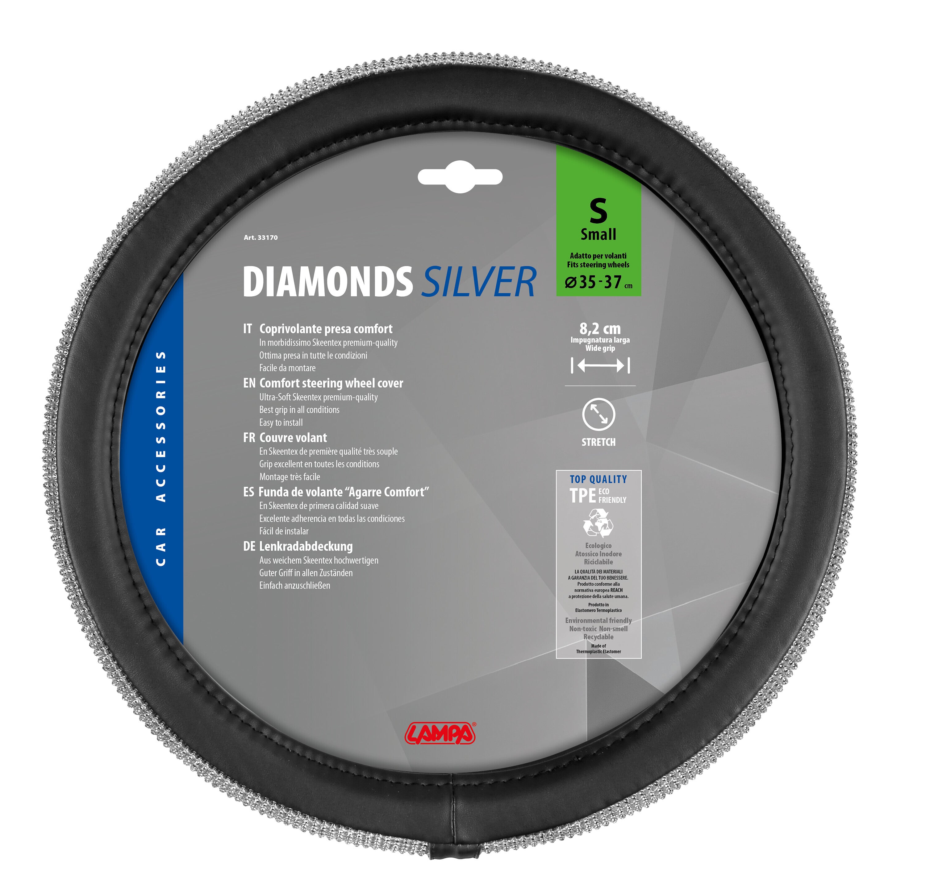 Diamonds Silver, coprivolante in Skeentex - S - Ø 35/37 cm