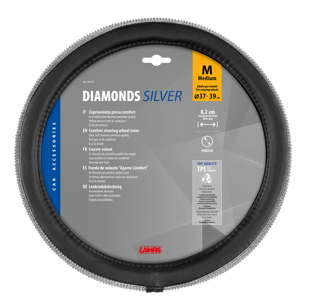 Diamonds Silver, coprivolante in Skeentex - M - Ø 37/39 cm