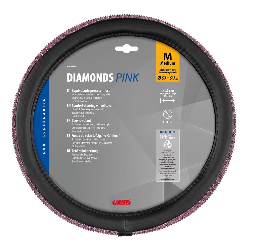Diamonds Pink, coprivolante in Skeentex - M - Ø 37/39 cm