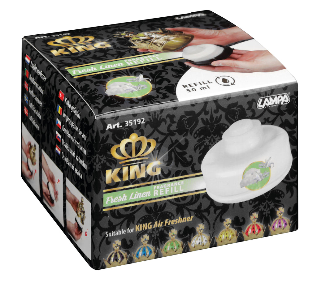 King, deodorante per abitacolo, ricarica 50 ml - Lino Fresco