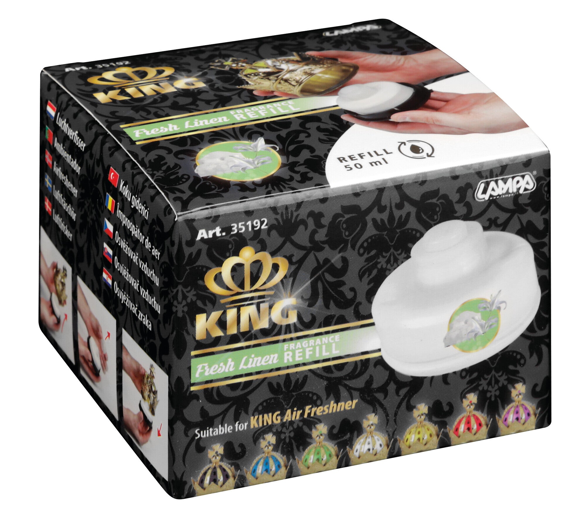 King, deodorante per abitacolo, ricarica 50 ml - Lino Fresco