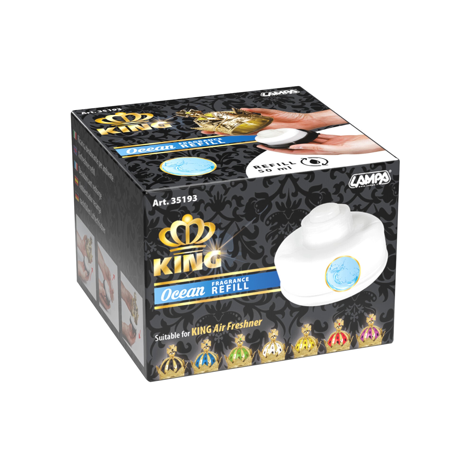 King, deodorante per abitacolo, ricarica 50 ml - Oceano