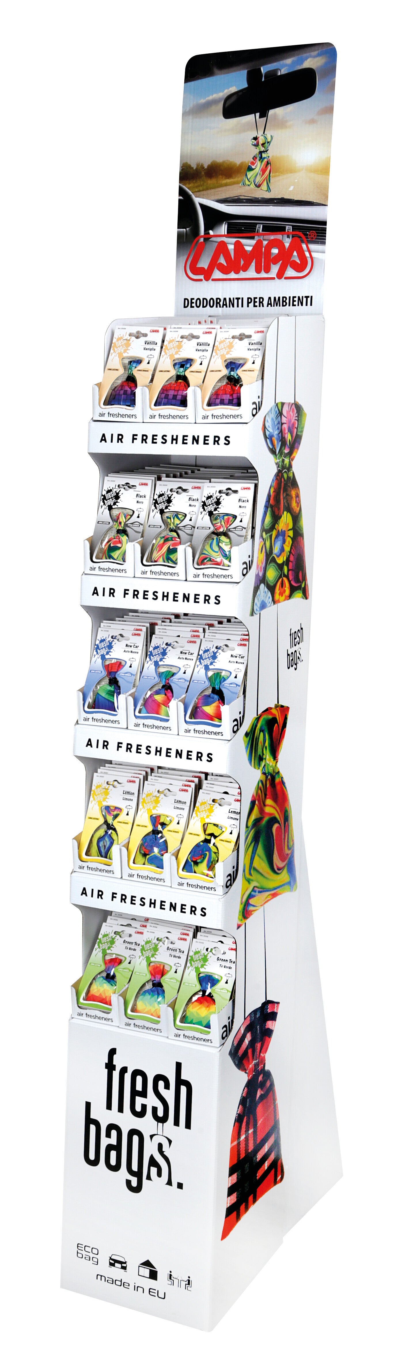 Fresh Bags, deodorante per abitacolo, espositore da pavimento 150 pz