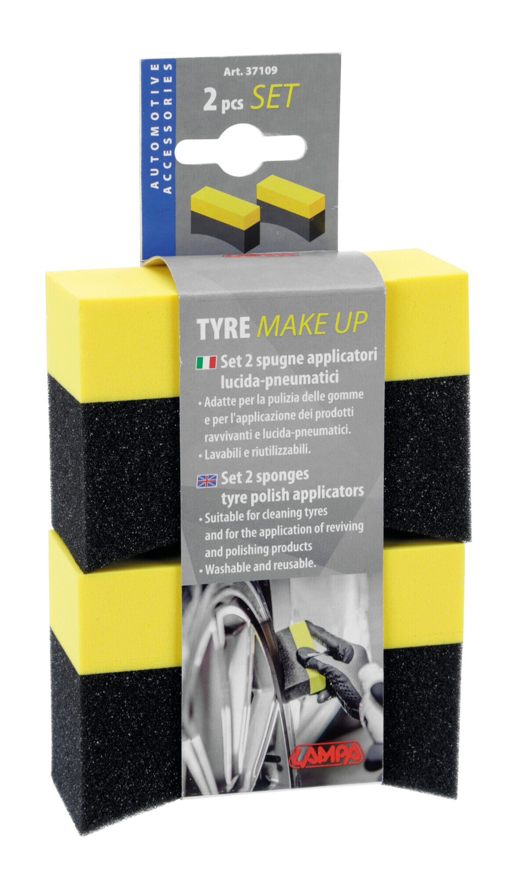 Tyre Make-Up, set 2 spugne applicatori lucida-pneumatici