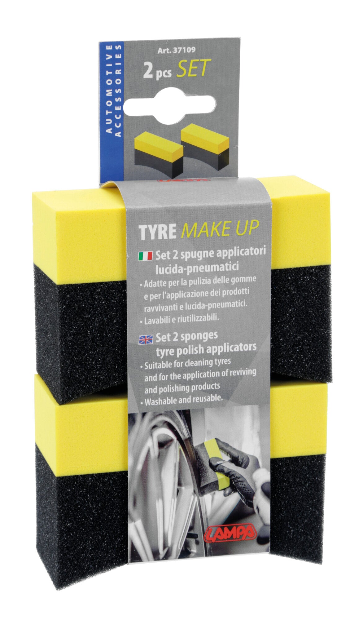 Tyre Make-Up, set 2 spugne applicatori lucida-pneumatici