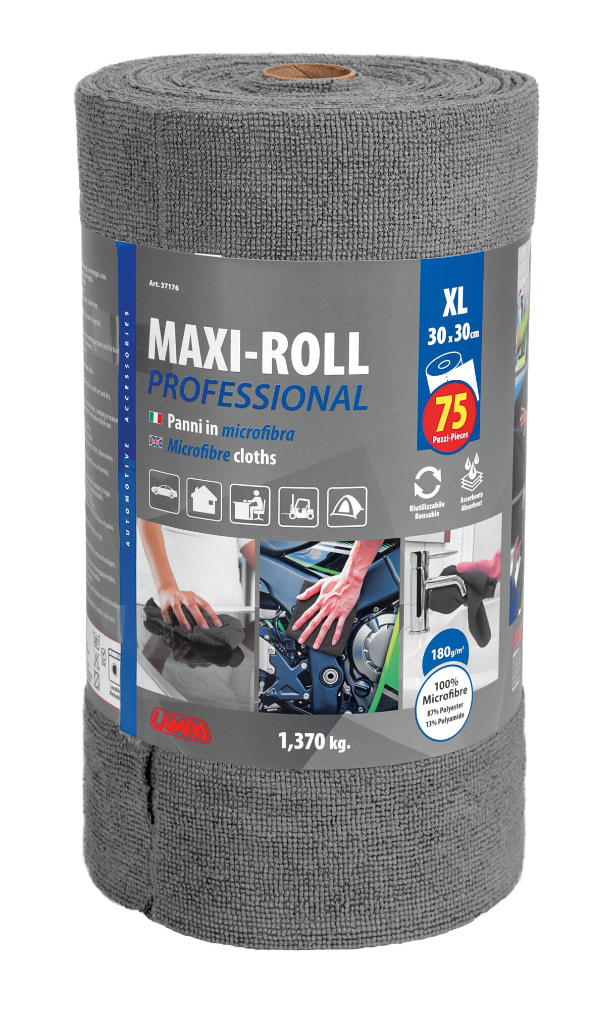 Maxi-Roll Professional, panni microfibra - 30x30 cm - 75 strappi