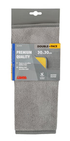 Premium Quality, panno in microfibra double-face - 30x30 cm - Grigio/Giallo