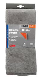 Premium Quality, panno in microfibra double-face - 40x60 cm - Grigio/Arancio