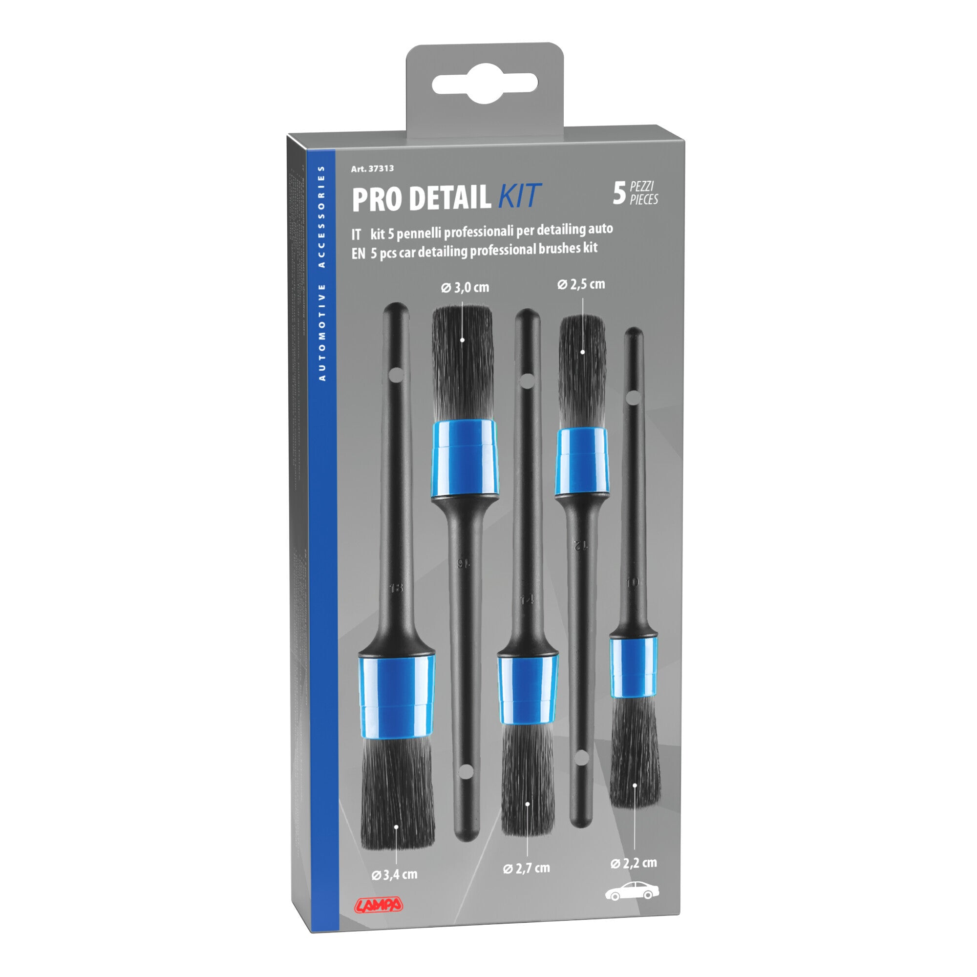 Pro Detail Kit 5 pennelli professionali per detailing auto