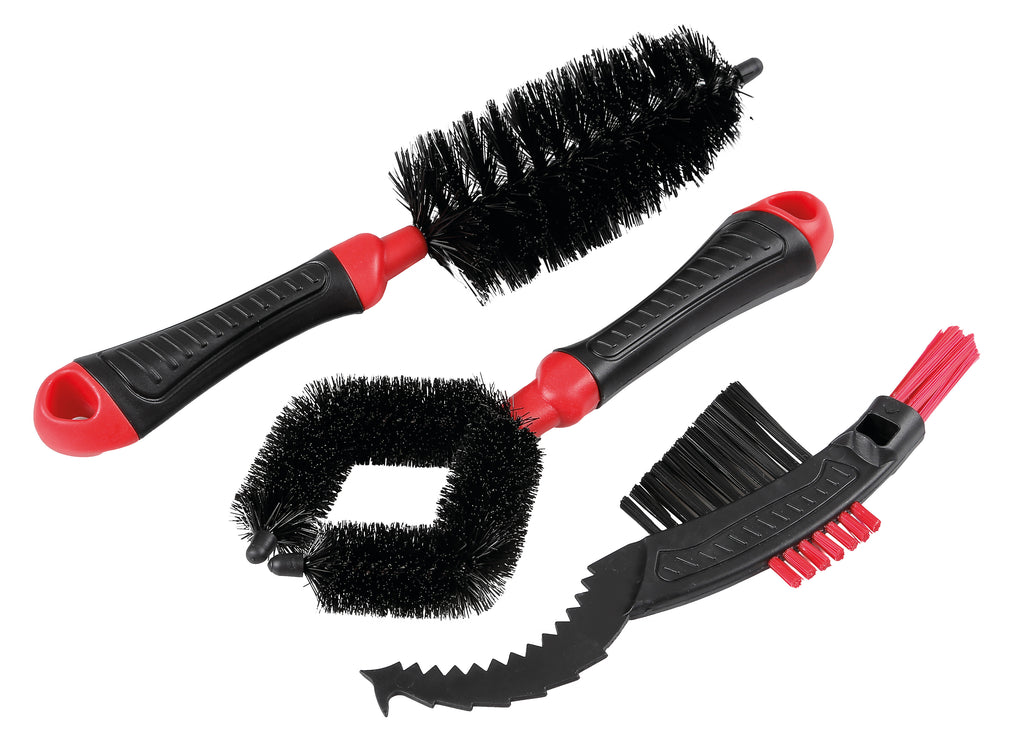 Set 3 spazzole per pulizia moto e ciclo