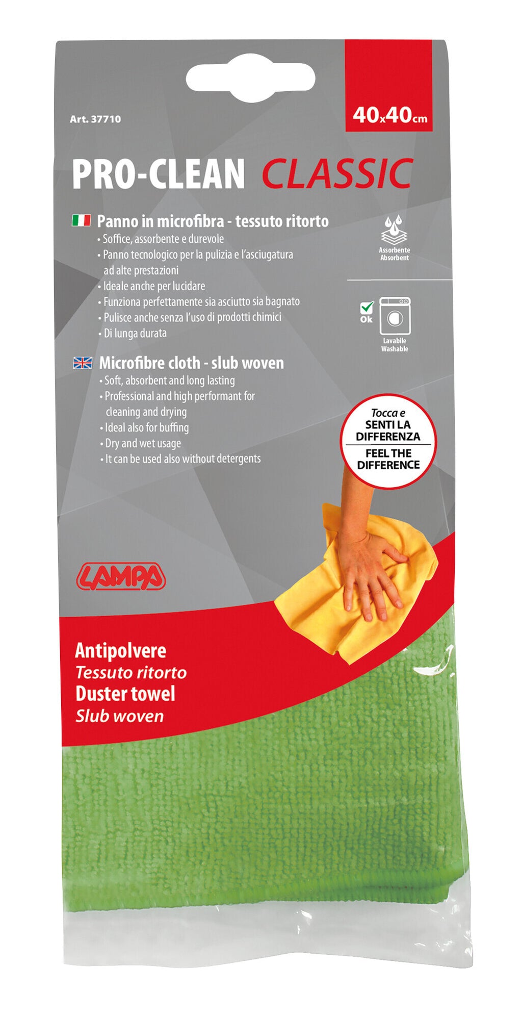 Pro-Clean - 40x40 cm - Panno antipolvere - Tessuto ritorto