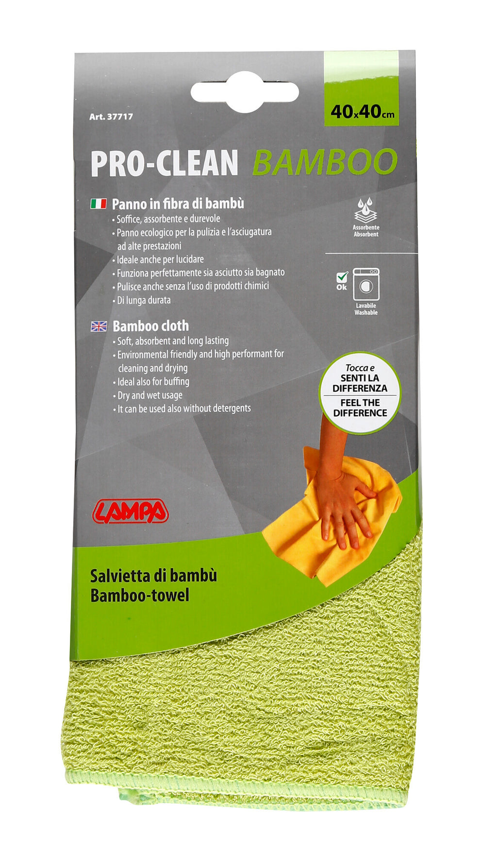 Pro-Clean - 40x40 cm - Panno ecologico - Tessuto in fibra di bambù