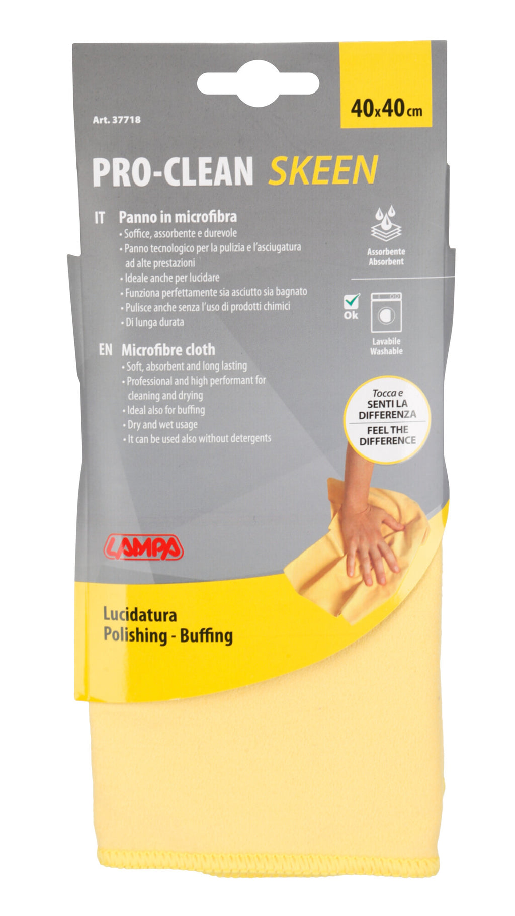 Pro-Clean - 40x40 cm - Panno lucidatura - Tessuto scamosciato
