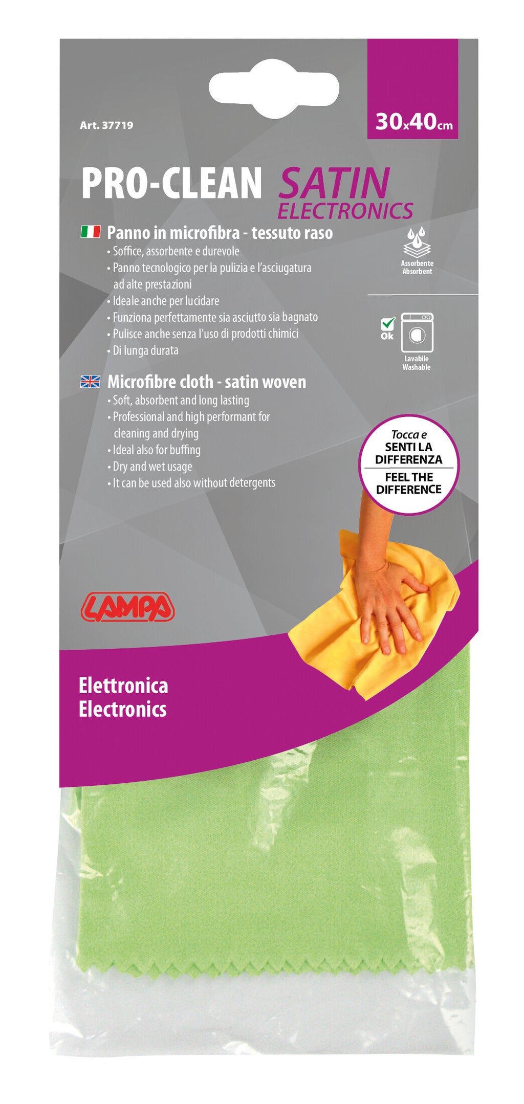 Pro-Clean - 30x40 cm - Panno elettronica - Tessuto raso