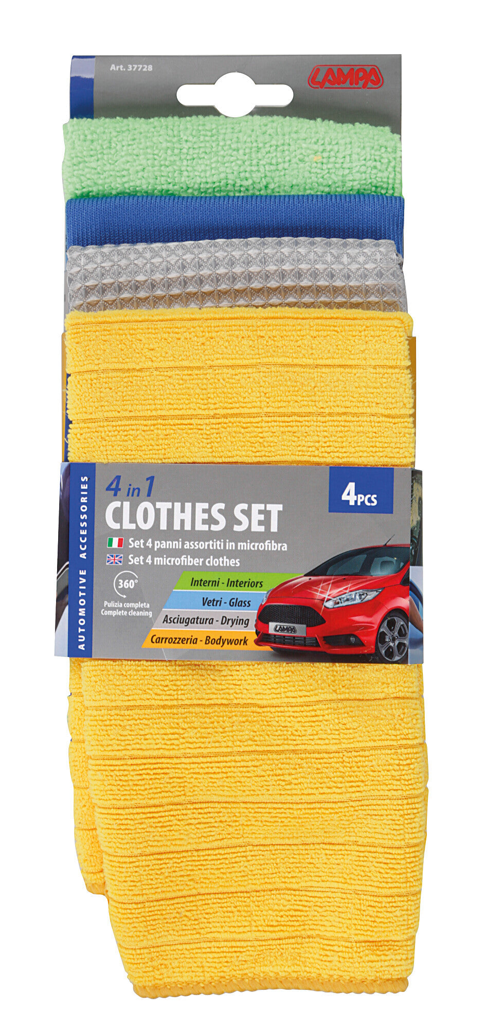 Set 4 panni assortiti in microfibra - 40x30 cm