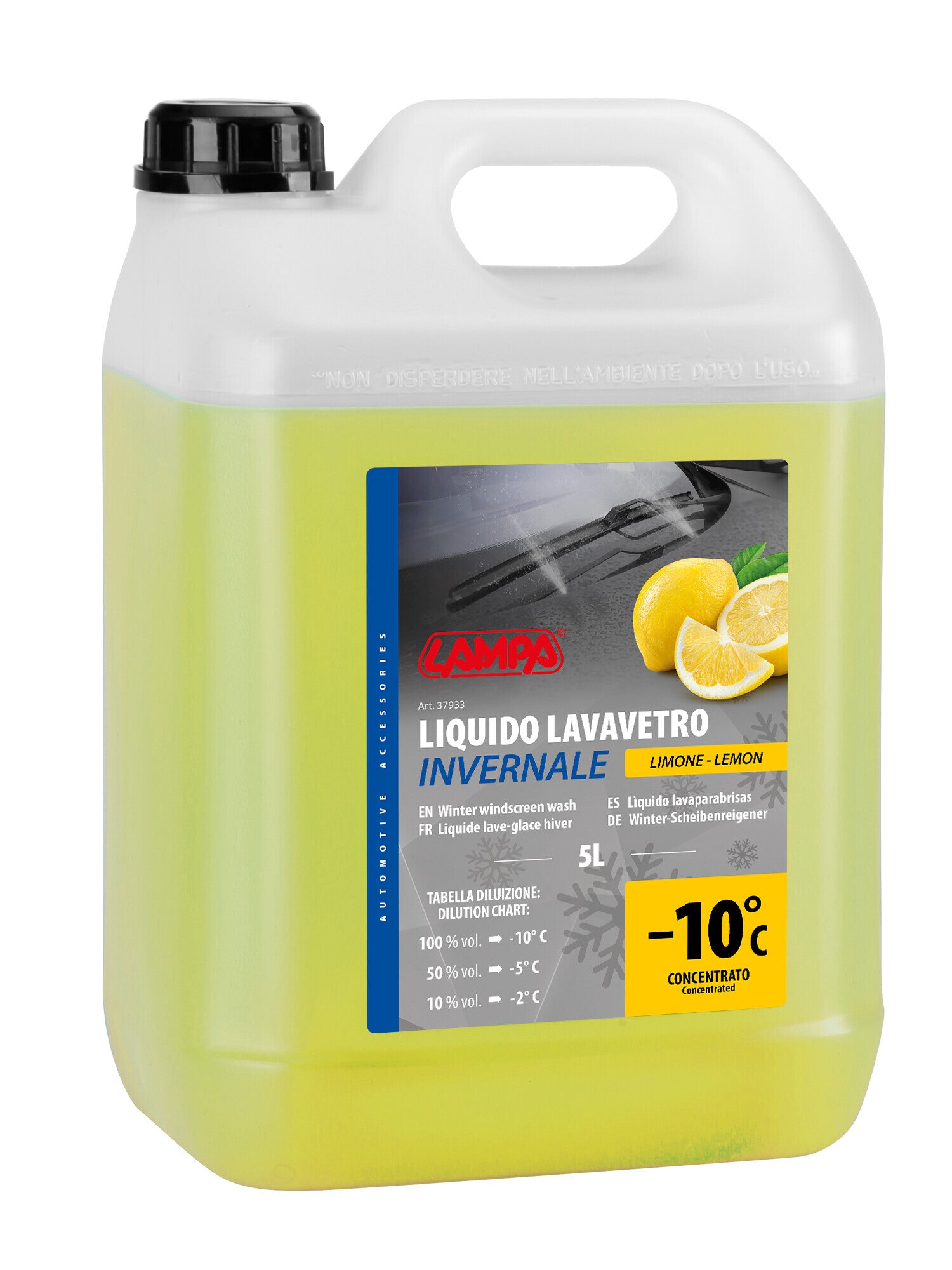Liquido lavavetro invernale profumato (-10°C) - Limone - 5000 ml