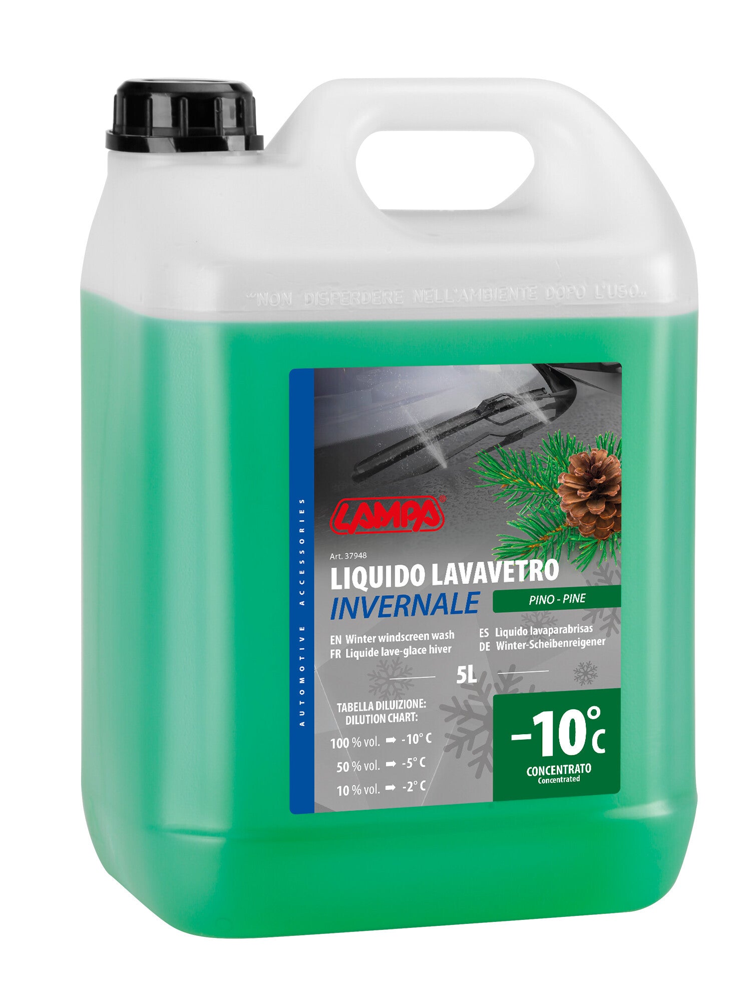 Liquido lavavetro invernale profumato (-10°C) - Pino - 5000 ml