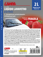 Liquido lavavetro estivo profumato, pronto all'uso - Fragola - 2000 ml