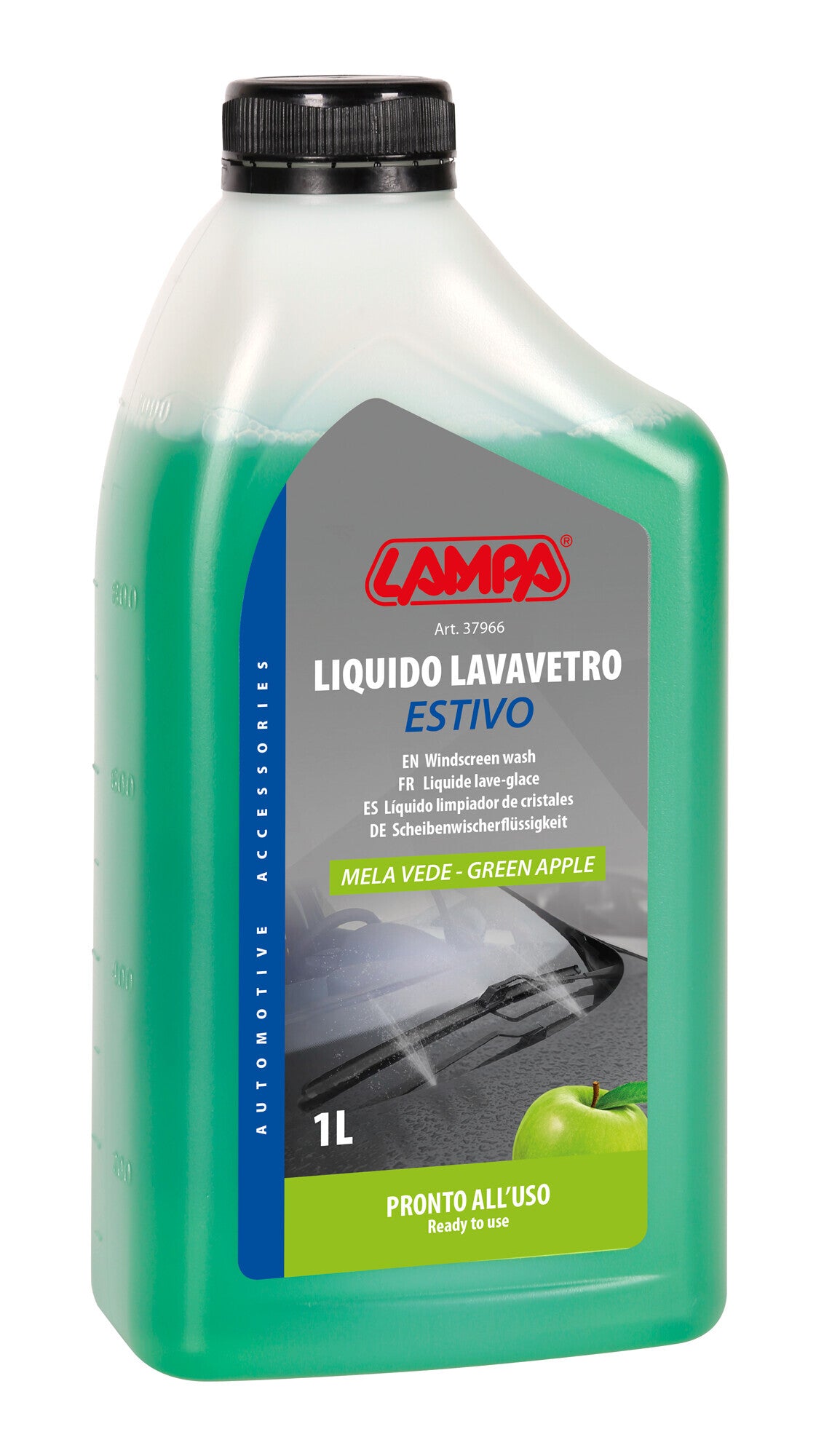 Liquido lavavetro estivo profumato, pronto all'uso - Mela Verde - 1000 ml