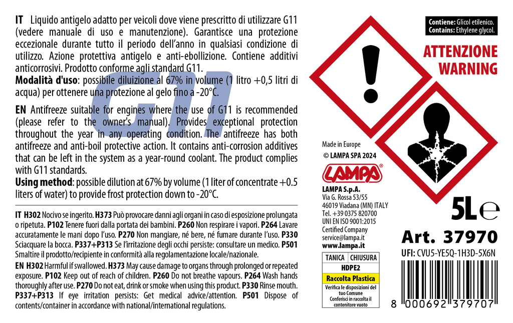 Premium Series Blu G11, liquido radiatore - (-40°C / +110°C) - 5 L