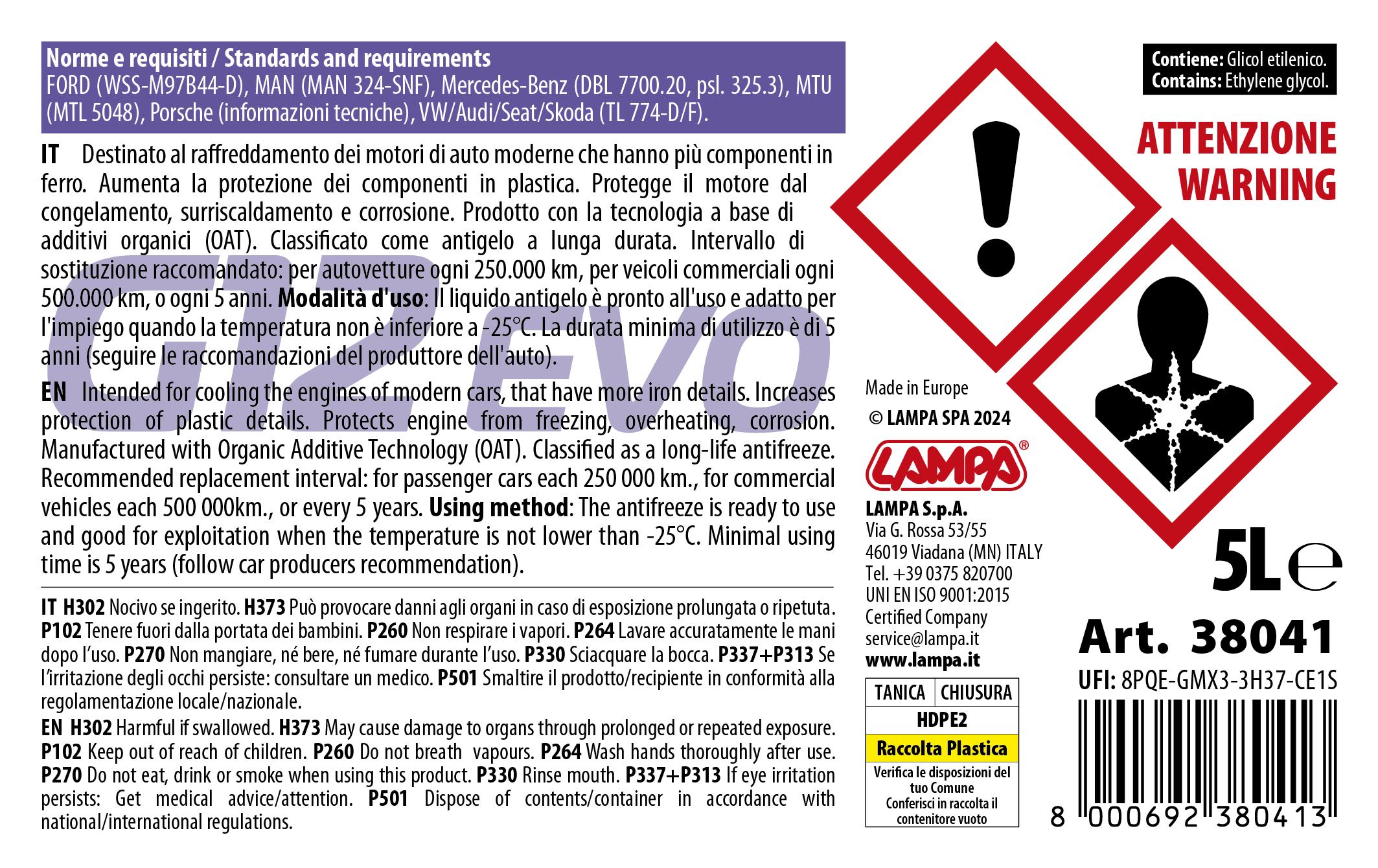 Premium Series Viola G12 Evo, liquido radiatore - (-40°C / +110°C) - 5 L