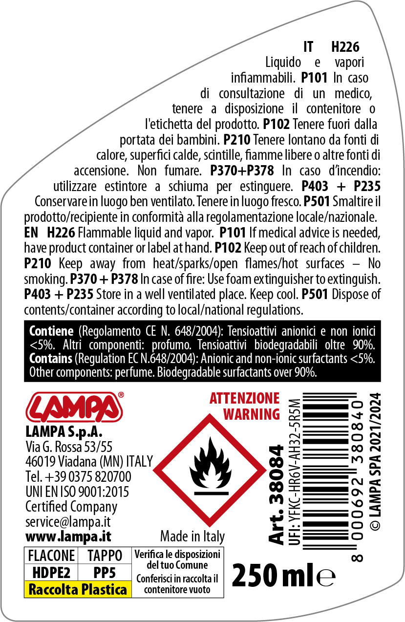 Liquido lavavetro invernale (-16°C) - 250 ml