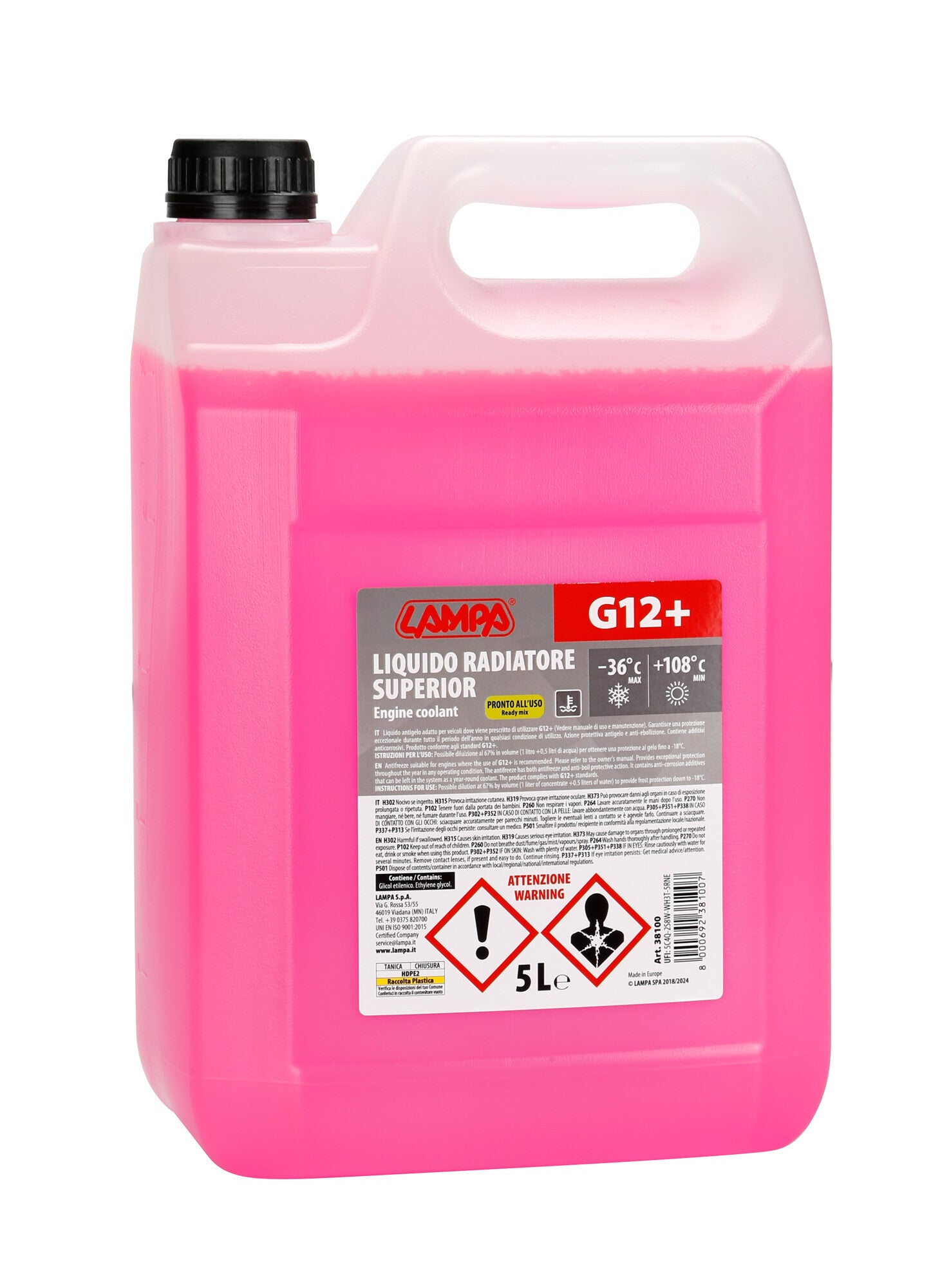 Superior-Rosso G12+, liquido radiatore - (-36°C/+108°C) - 5 L