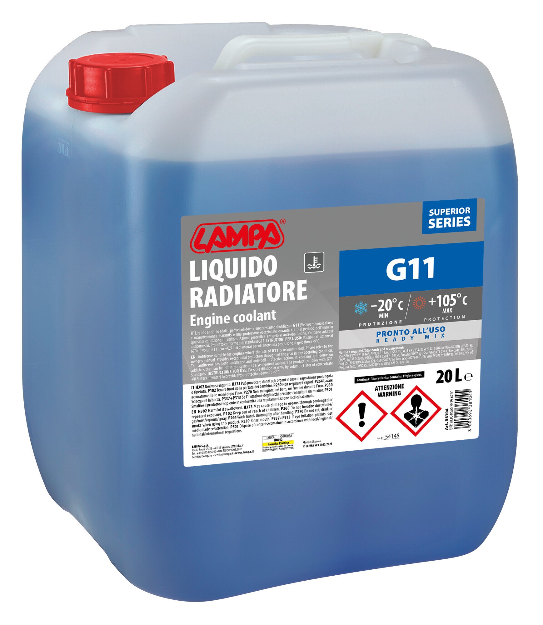 Superior-Blu G11, liquido radiatore - (-20°C / +105°C) - 20 L