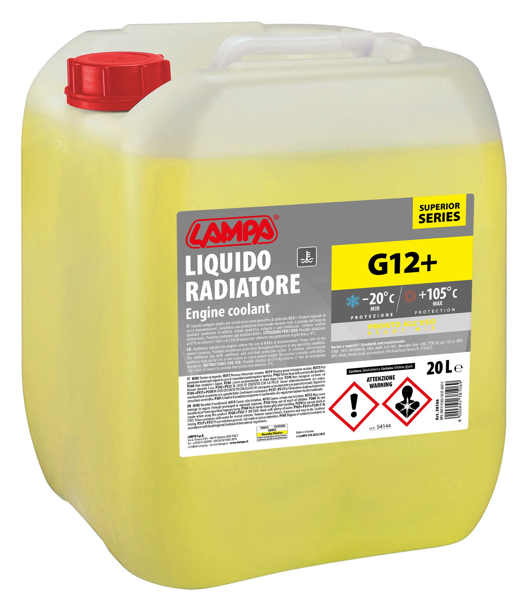 Superior-Giallo G12+, liquido radiatore - (-20°C/+105°C) - 20 L