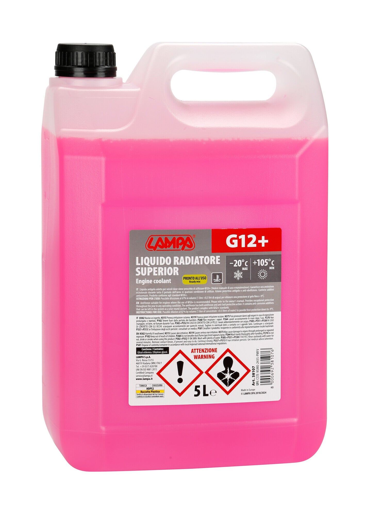 Superior-Rosso G12+, liquido radiatore - (-20°C/+105°C) - 5 L