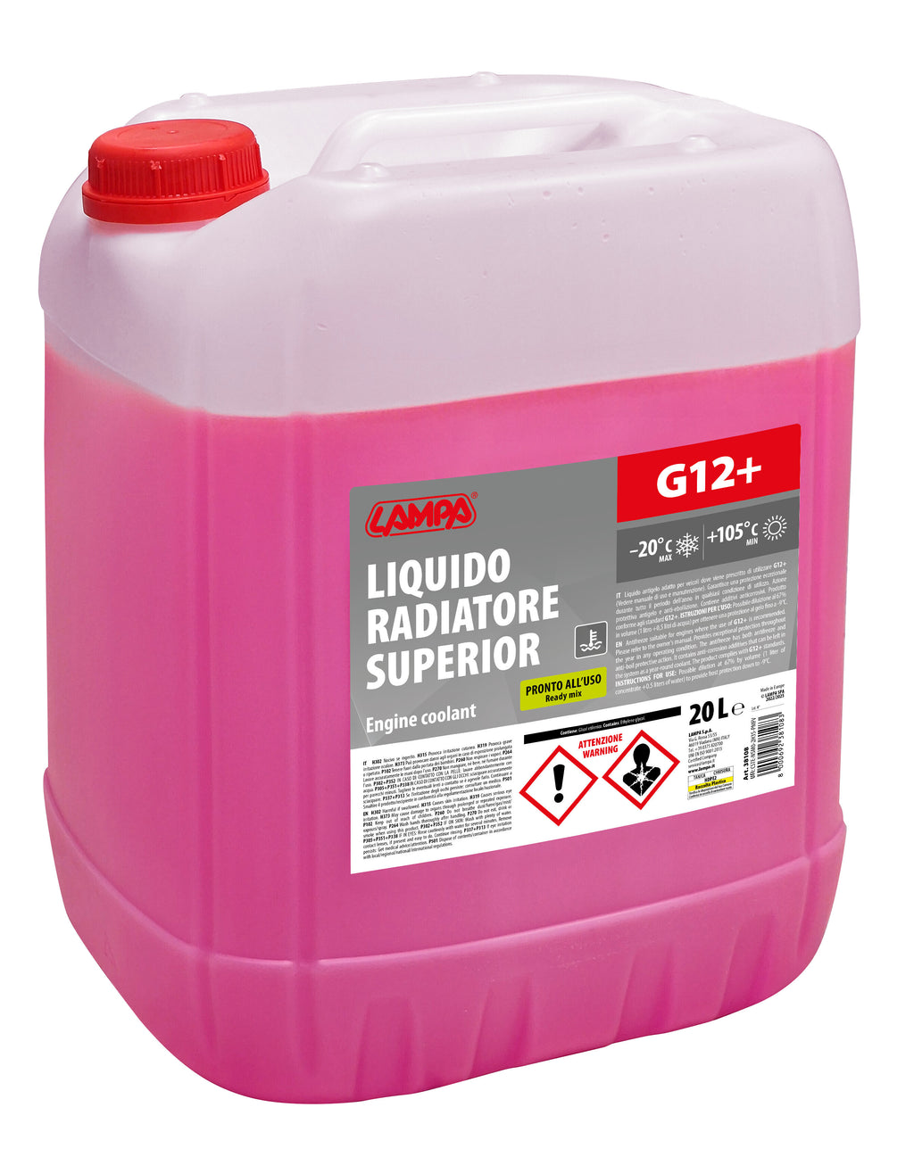 Superior-Rosso G12+, liquido radiatore - (-20°C/+105°C) - 20 L