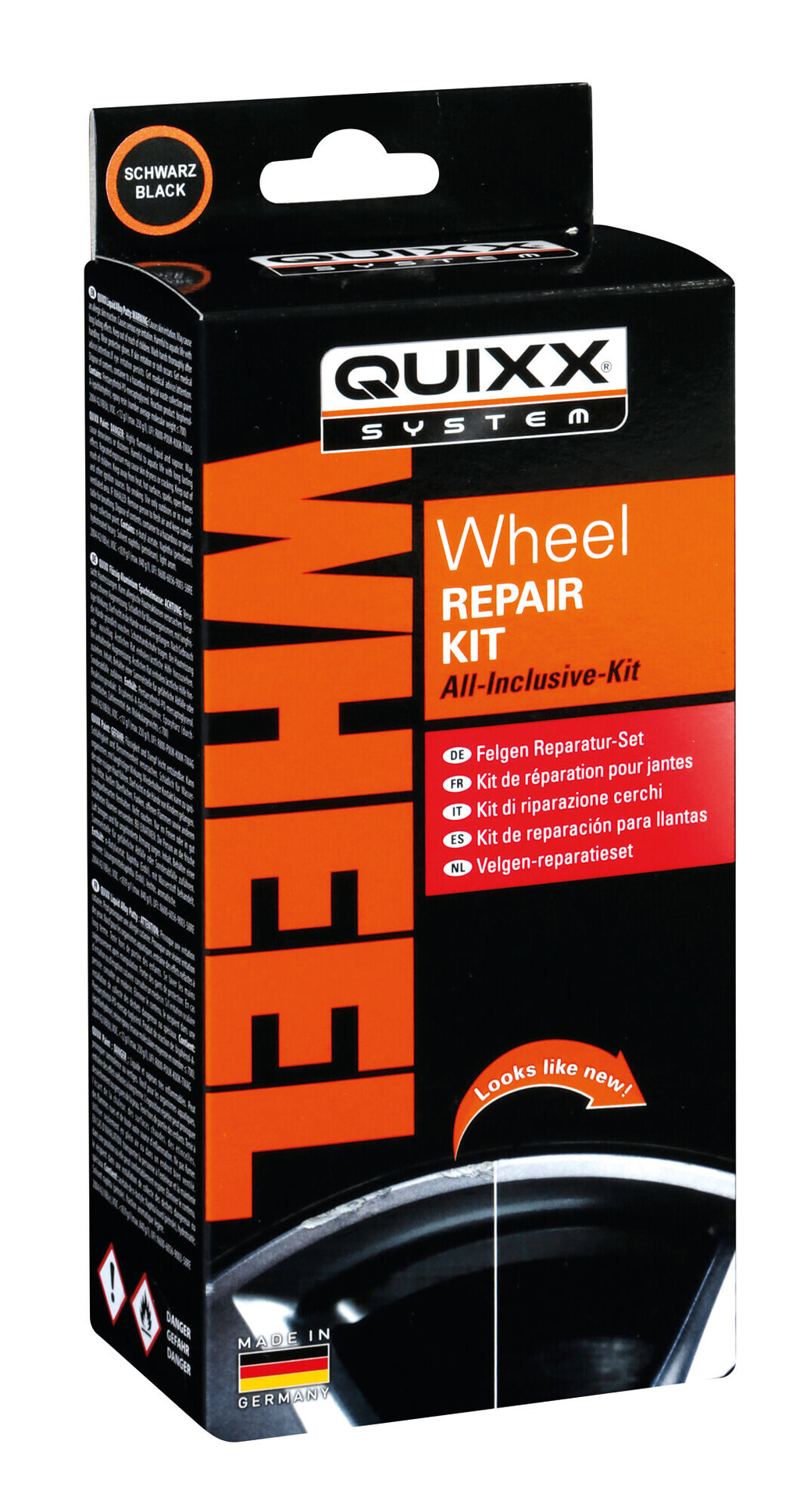 Quixx, kit riparazione cerchi in lega - Nero