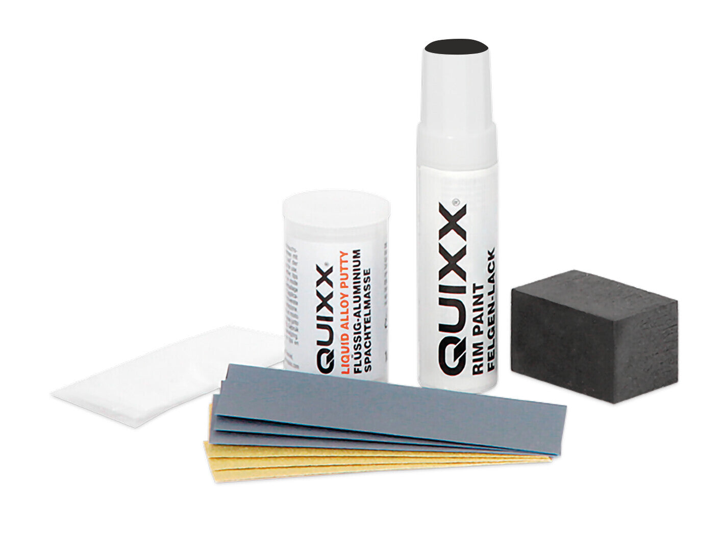 Quixx, kit riparazione cerchi in lega - Nero