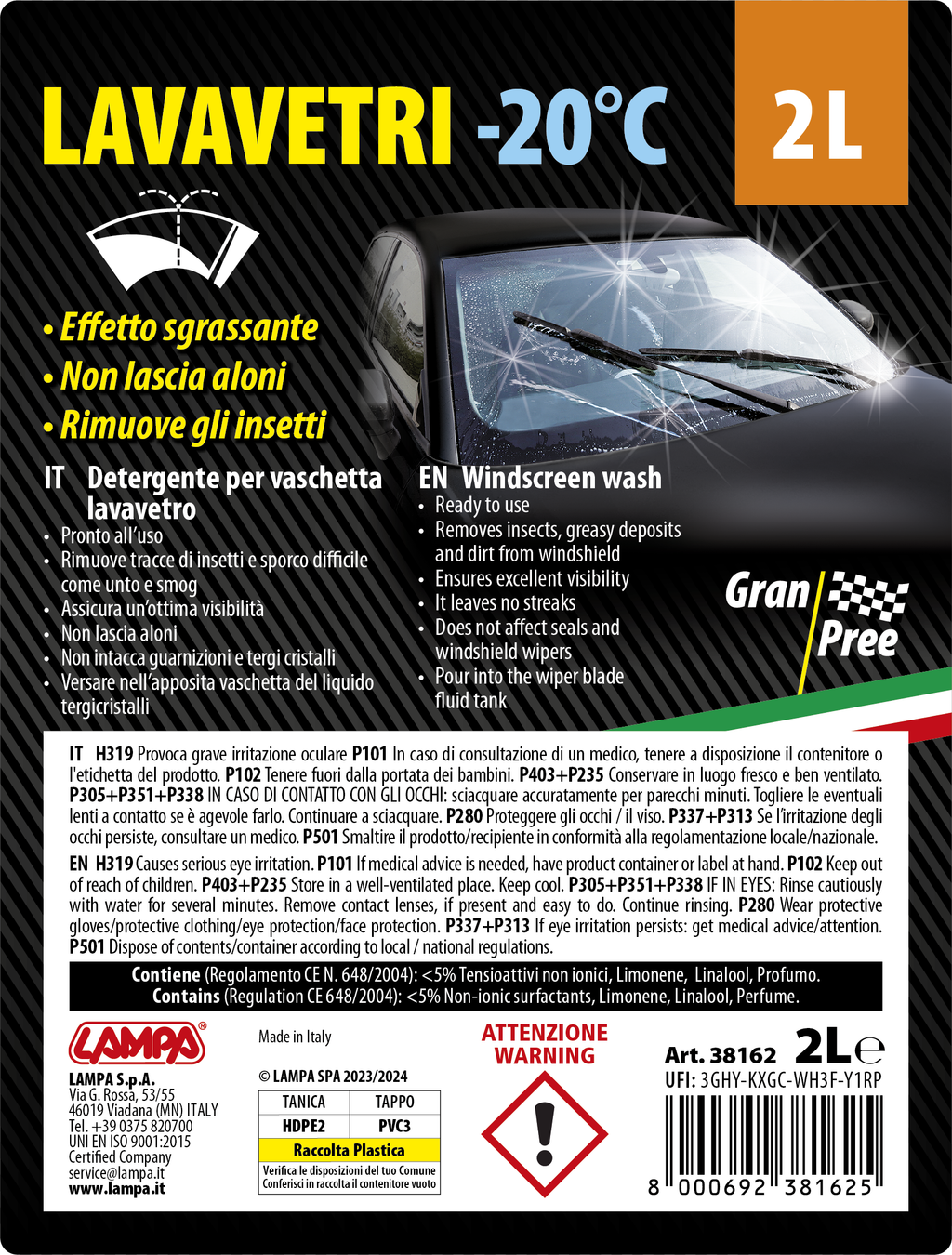Gran-Pree, liquido lavavetro (-20°C) - 2000 ml