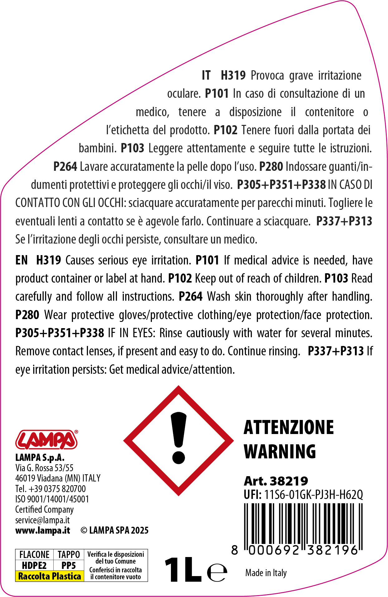 Additivo per trattamento anti-cristallizzante - 1000 ml