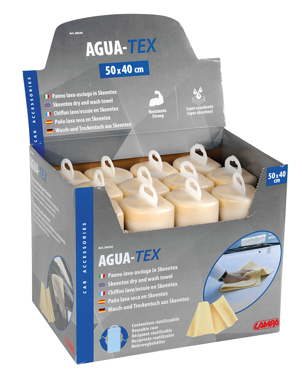 Aqua-tex, panno lava/asciuga auto - Barattolo